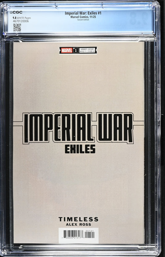 IMPERIAL WAR: EXILES #1 CGC 9.8 NM/MT Alex Ross Timeless CHARLES XAVIER