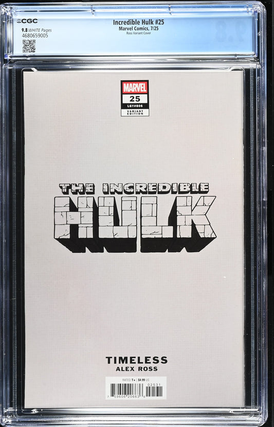 INCREDIBLE HULK (4TH SERIES) #25 CGC 9.8 NM/MT Alex Ross Timeless GARGOYLE Virgin Variant