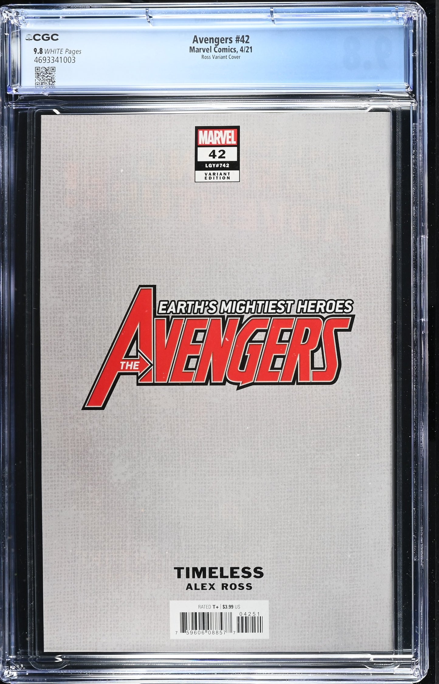 AVENGERS (8TH SERIES) #42 CGC 9.8 NM/MT Alex Ross Timeless HAWKEYE Virgin Variant