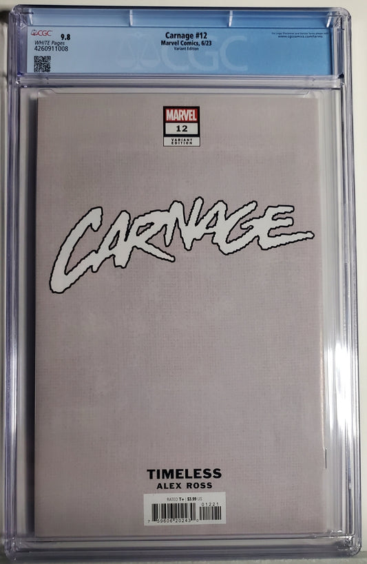 CARNAGE (3RD SERIES) #12 CGC 9.8 NM/MT Alex Ross Timeless HELA