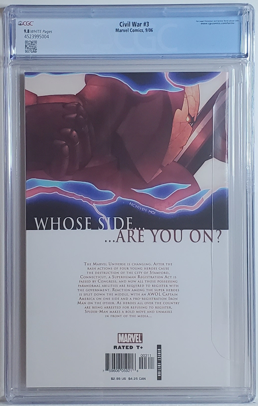 CIVIL WAR (1ST SERIES) # 3 CGC 9.8 NM/MT