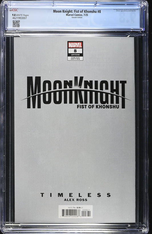 MOON KNIGHT: FIST OF KHONSHU # 8 CGC 9.8 NM/MT Alex Ross Timeless Moon Knight