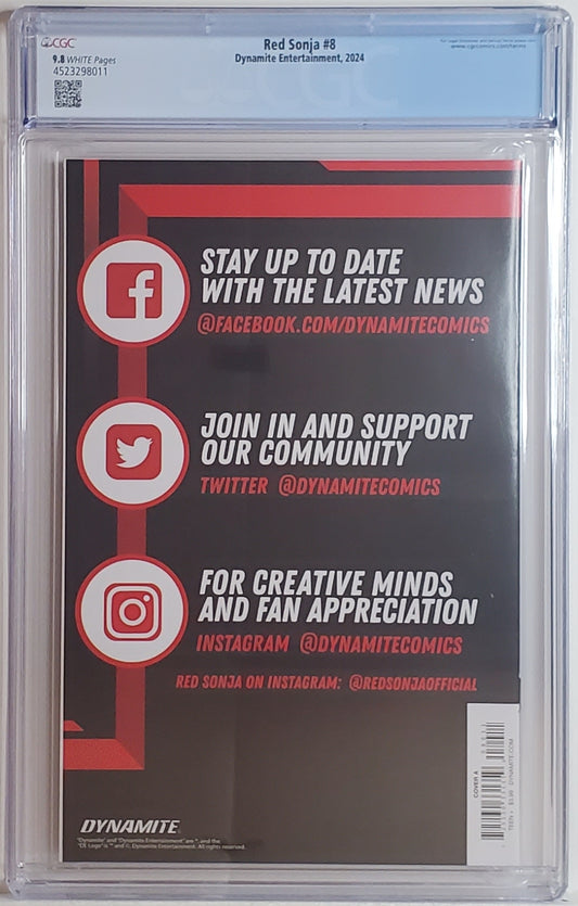 RED SONJA (VOL. 7) # 8 CGC 9.8 NM/MT Cover A by Lucio Parrillo