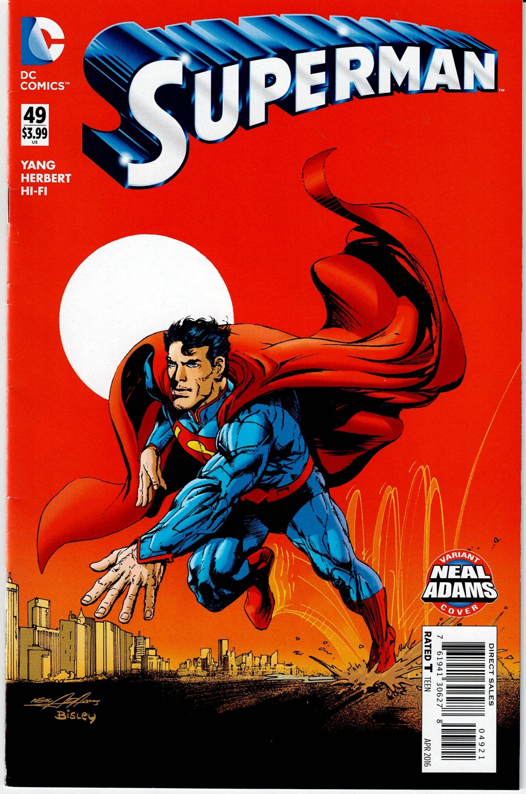 SUPERMAN (3RD SERIES) #49 VF/NM Neal Adams Variant