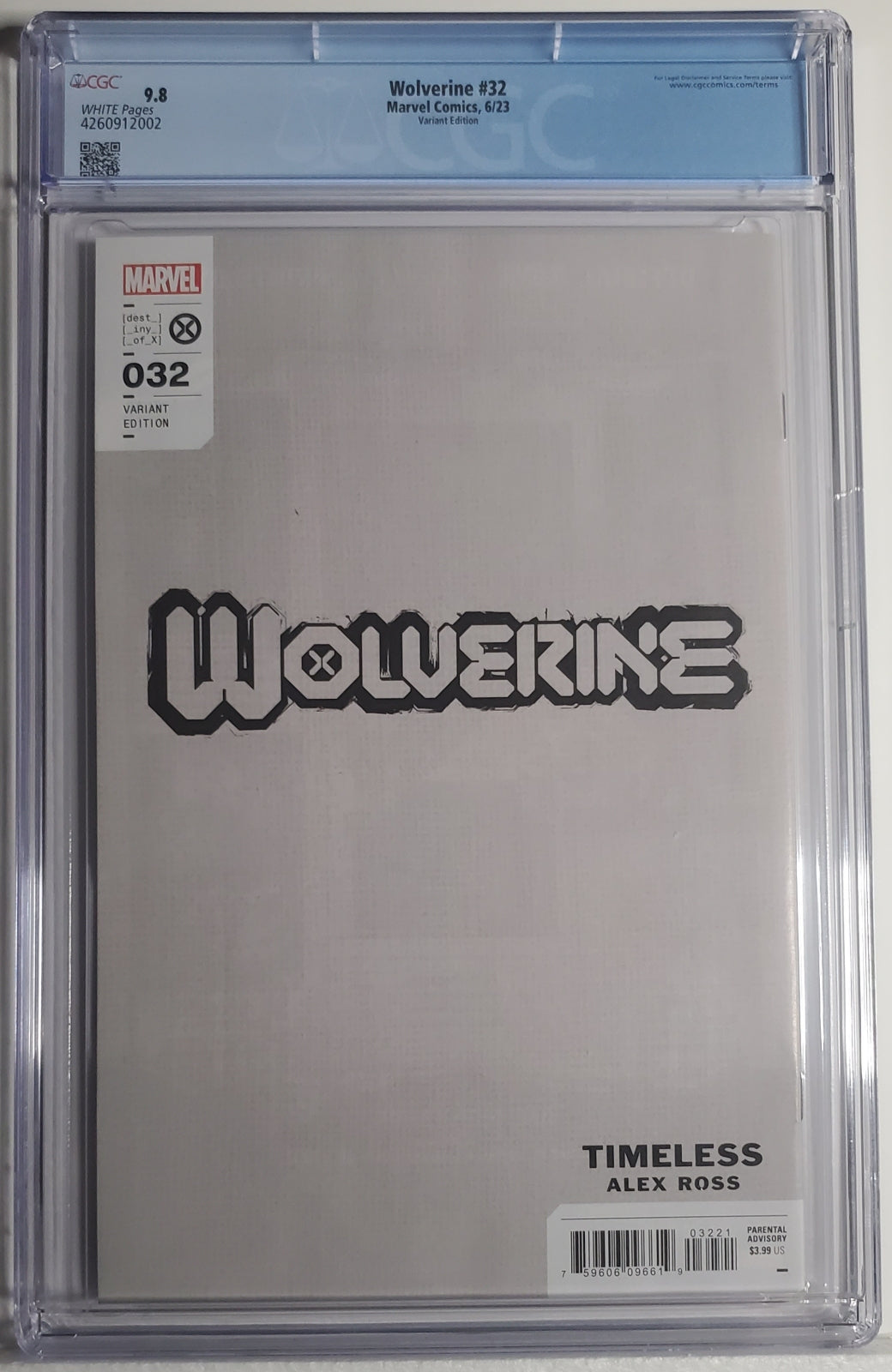 WOLVERINE (7TH SERIES) #32 CGC 9.8 NM/MT Alex Ross Timeless RHINO