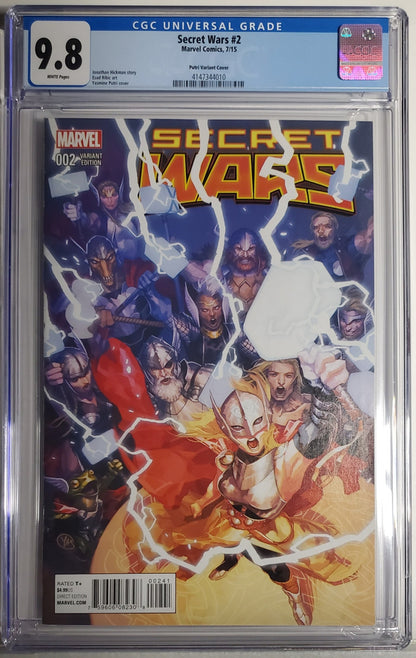 SECRET WARS # 2 CGC 9.8 NM/MT Variant Cover by Yasmine Putri