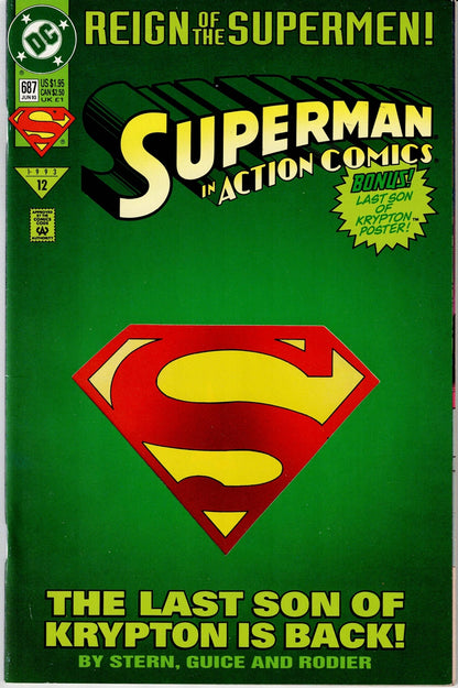ACTION COMICS (1ST SERIES) # 687 FN/VF Die-Cut Cover Variant