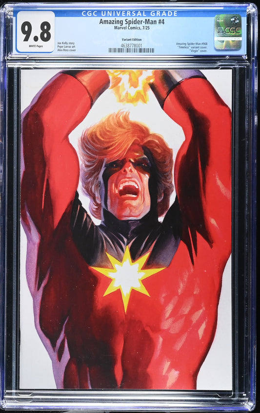 AMAZING SPIDER-MAN (7TH SERIES) # 4 CGC 9.8 NM/MT Alex Ross Timeless CAPTAIN MARVEL