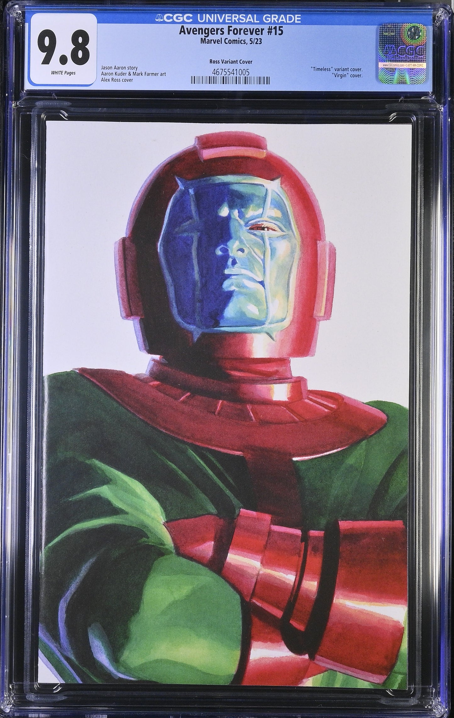 AVENGERS FOREVER (2ND SERIES) #15 CGC 9.8 NM/MT Alex Ross Timeless Kang