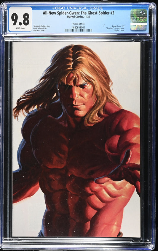 ALL-NEW SPIDER-GWEN: THE GHOST SPIDER #2 CGC 9.8 NM/MT Alex Ross Timeless KA-ZAR Virgin Variant