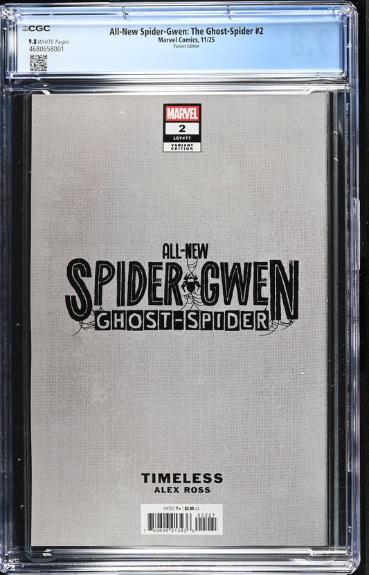 ALL-NEW SPIDER-GWEN: THE GHOST SPIDER #2 CGC 9.8 NM/MT Alex Ross Timeless KA-ZAR Virgin Variant