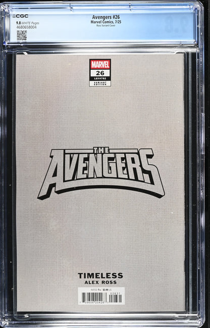 AVENGERS (9TH SERIES) #26 CGC 9.8 NM/MT Alex Ross Timeless BLACK GOLIATH Virgin Variant