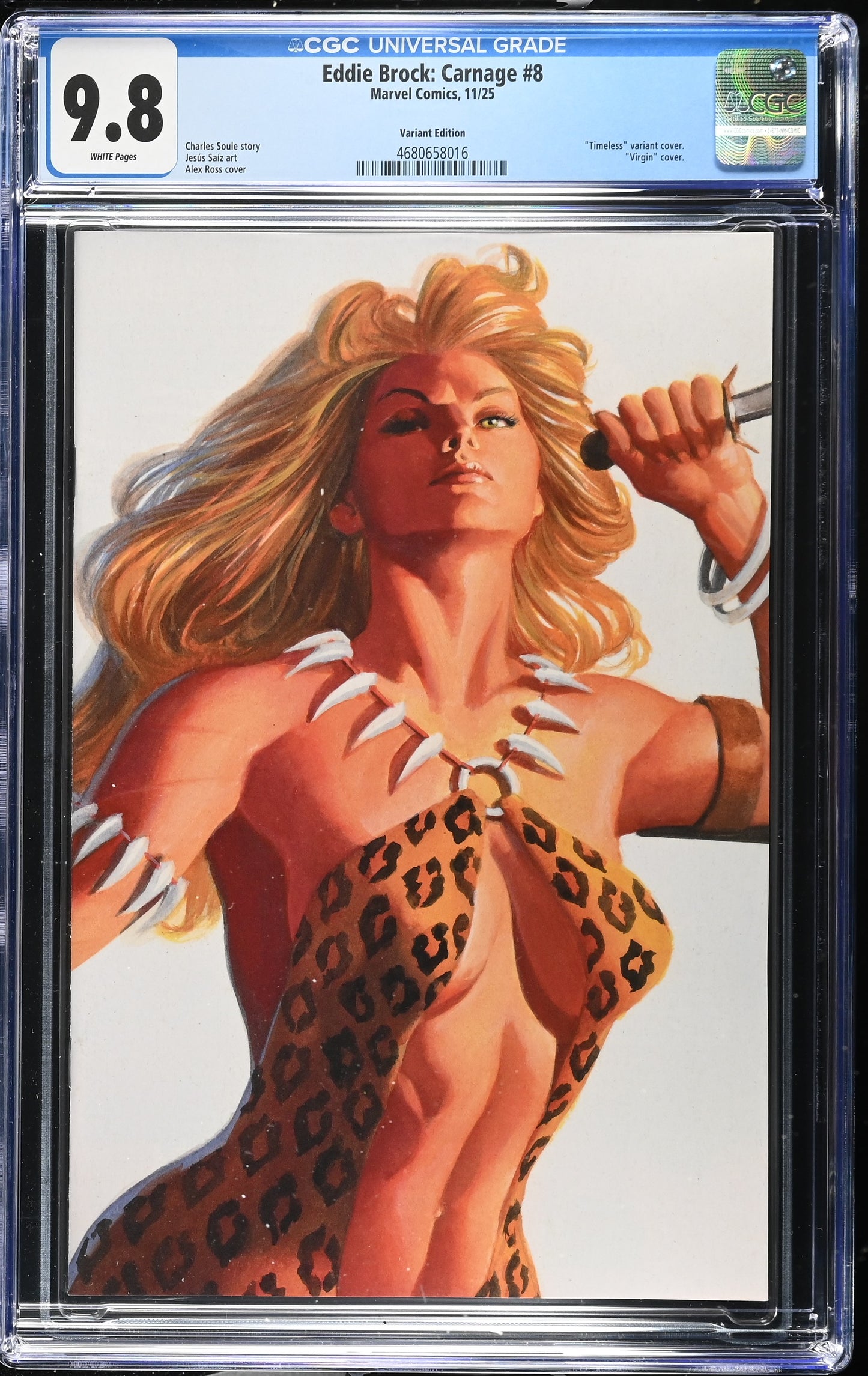 EDDIE BROCK: CARNAGE # 8 CGC 9.8 NM/MT Alex Ross Timeless SHANNA Virgin Variant