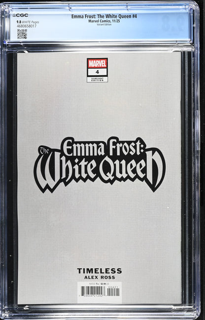 EMMA FROST: THE WHITE QUEEN #4 CGC 9.8 NM/MT Alex Ross Timeless POLARIS Virgin Variant