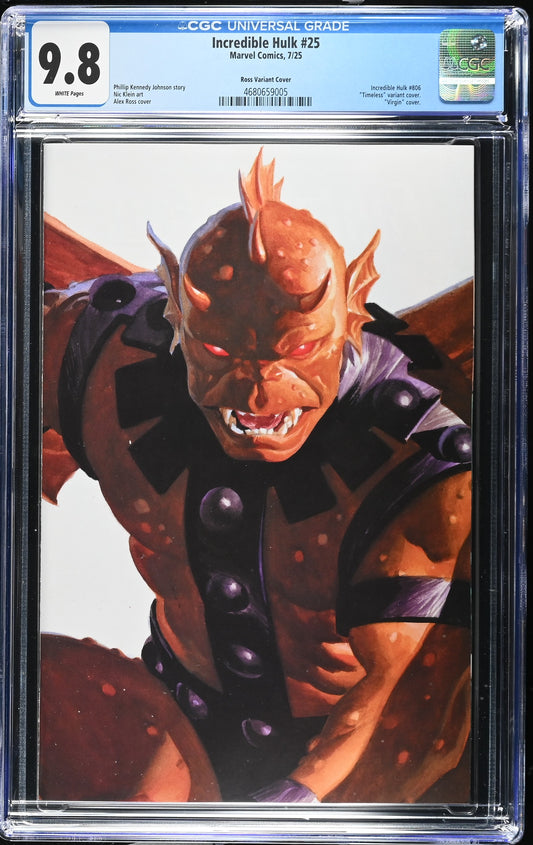 INCREDIBLE HULK (4TH SERIES) #25 CGC 9.8 NM/MT Alex Ross Timeless GARGOYLE Virgin Variant