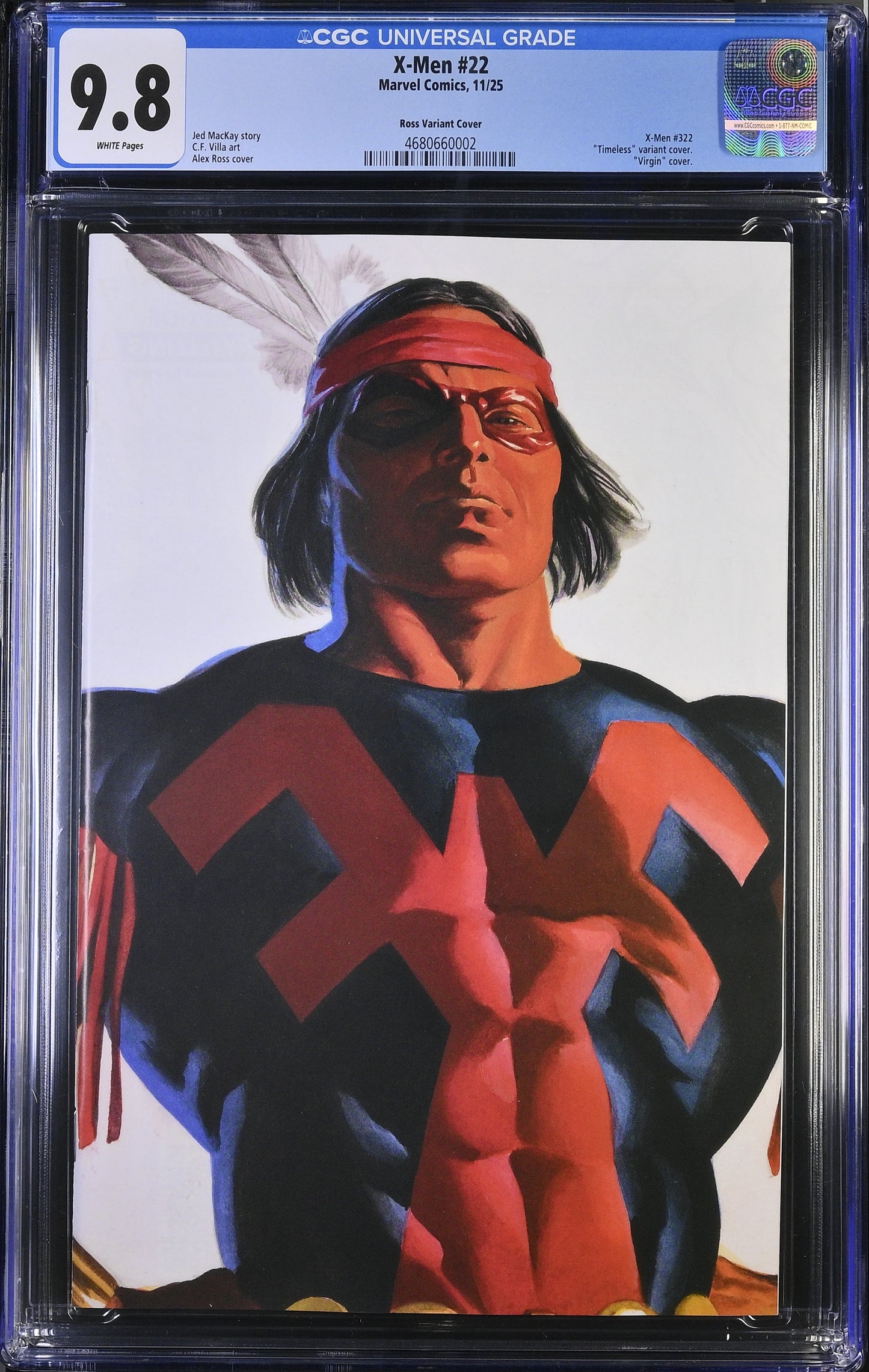 X-MEN (7TH SERIES) #22 CGC 9.8 NM/MT Alex Ross Timeless THUNDERBIRD Virgin Variant