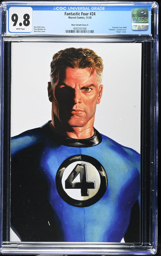 FANTASTIC FOUR (6TH SERIES) #24/A CGC 9.8 NM/MT Alex Ross Timeless MISTER FANTASTIC Virgin Variant
