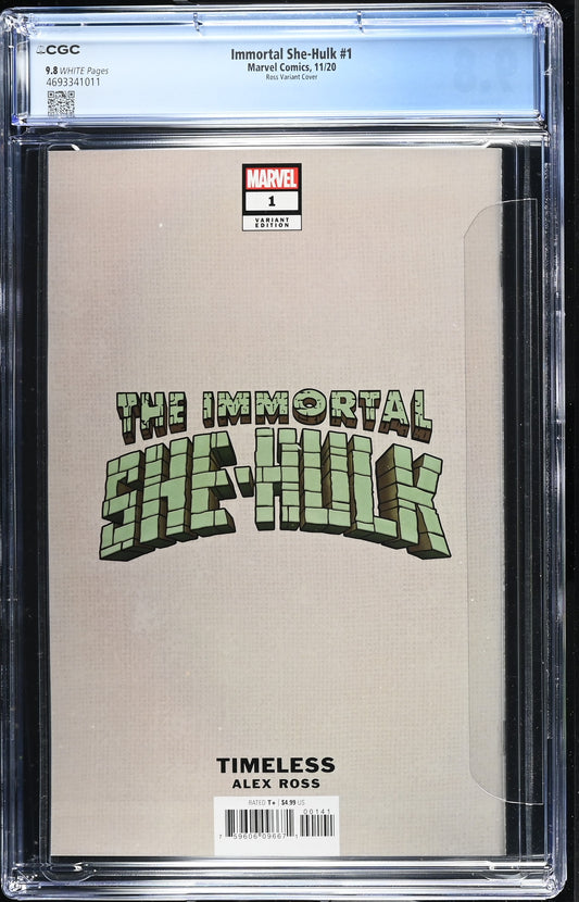 IMMORTAL SHE-HULK # 1 CGC 9.8 NM/MT Alex Ross Timeless SHE-HULK Virgin Variant