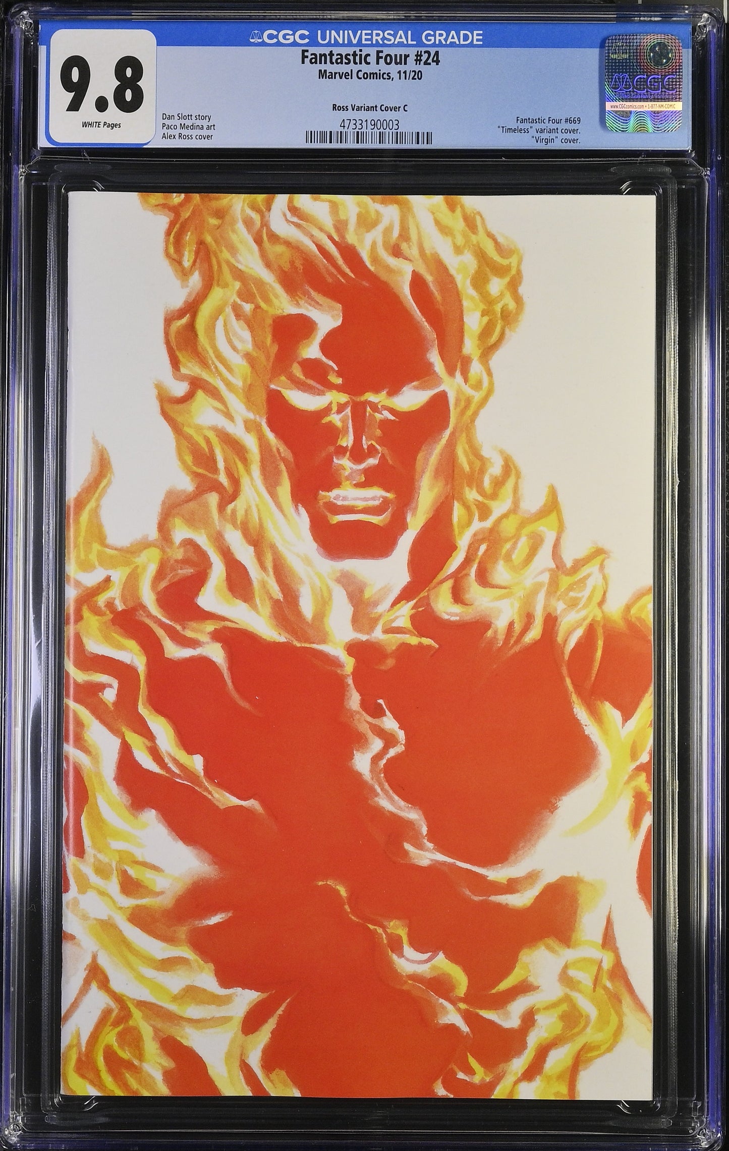FANTASTIC FOUR (6TH SERIES) #24/C CGC 9.8 NM/MT Alex Ross Timeless HUMAN TORCH