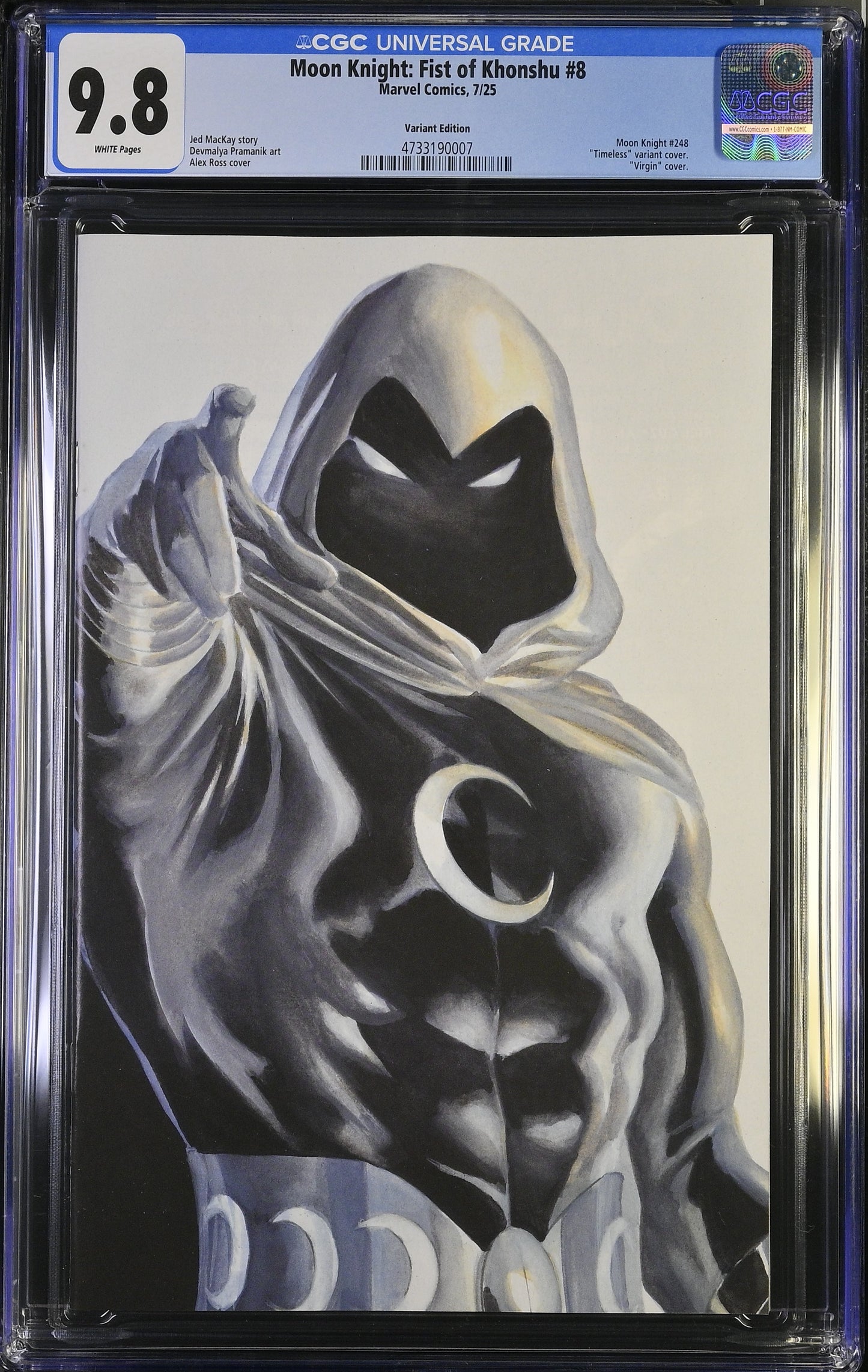 MOON KNIGHT: FIST OF KHONSHU # 8 CGC 9.8 NM/MT Alex Ross Timeless MOON KNIGHT
