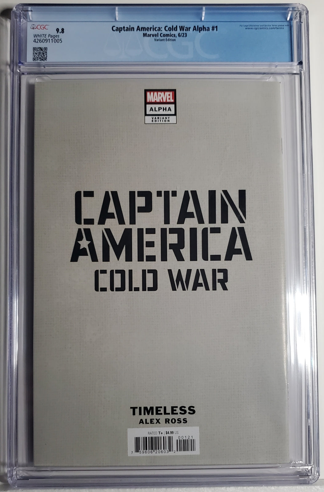 CAPTAIN AMERICA: COLD WAR ALPHA # 1 CGC 9.8 NM/MT Alex Ross Timeless Zemo