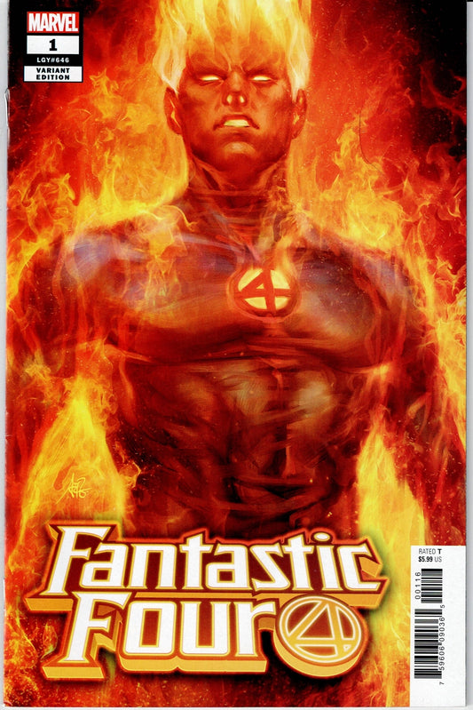 FANTASTIC FOUR (6TH SERIES) # 1/F NM- HUMAN TORCH Stanley "Artgerm" Lau Variant