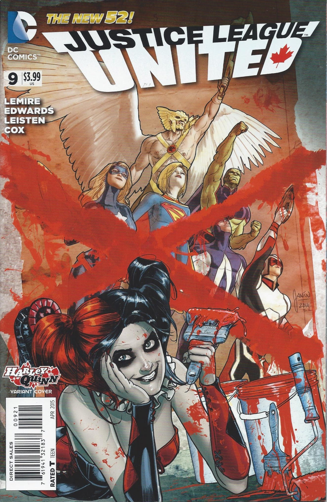 JUSTICE LEAGUE UNITED # 9 NM Mikel Janin Harley Quinn Variant