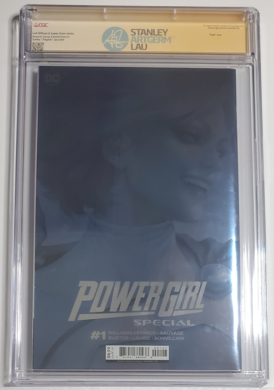 POWER GIRL SPECIAL # 1 CGC SS 9.8 NM/MT FOIL COVER Signed by Stanley "Artgerm" Lau