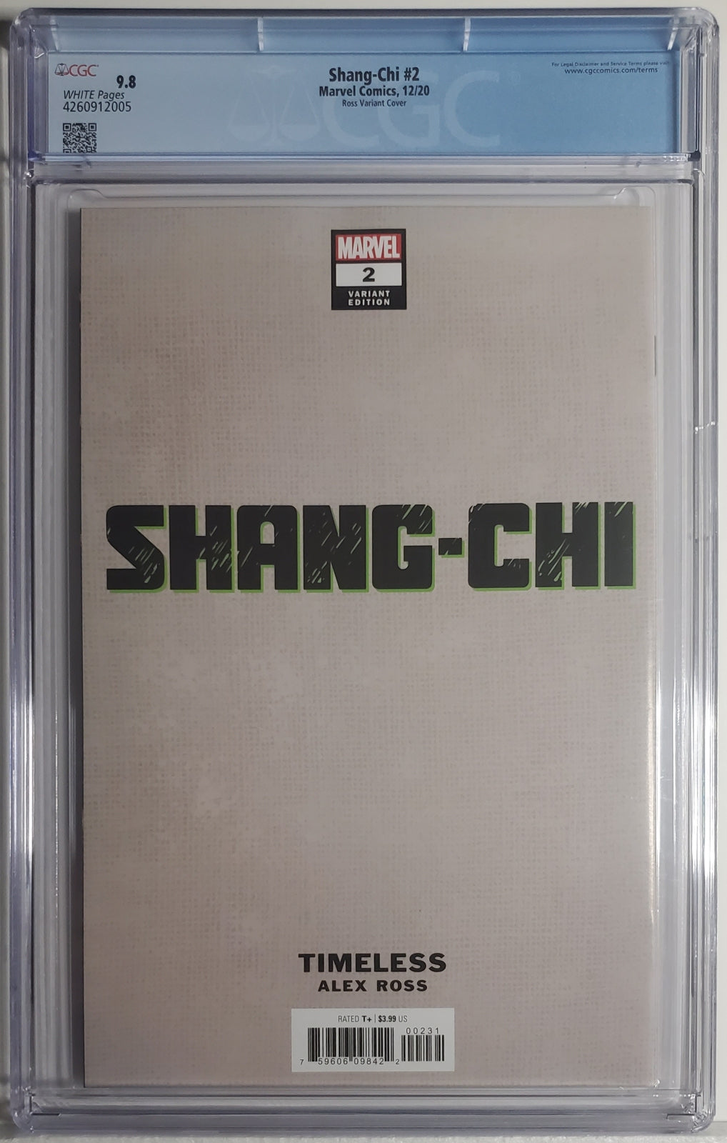 SHANG-CHI (1ST SERIES) # 2 CGC 9.8 NM/MT Alex Ross Timeless Shang-Chi