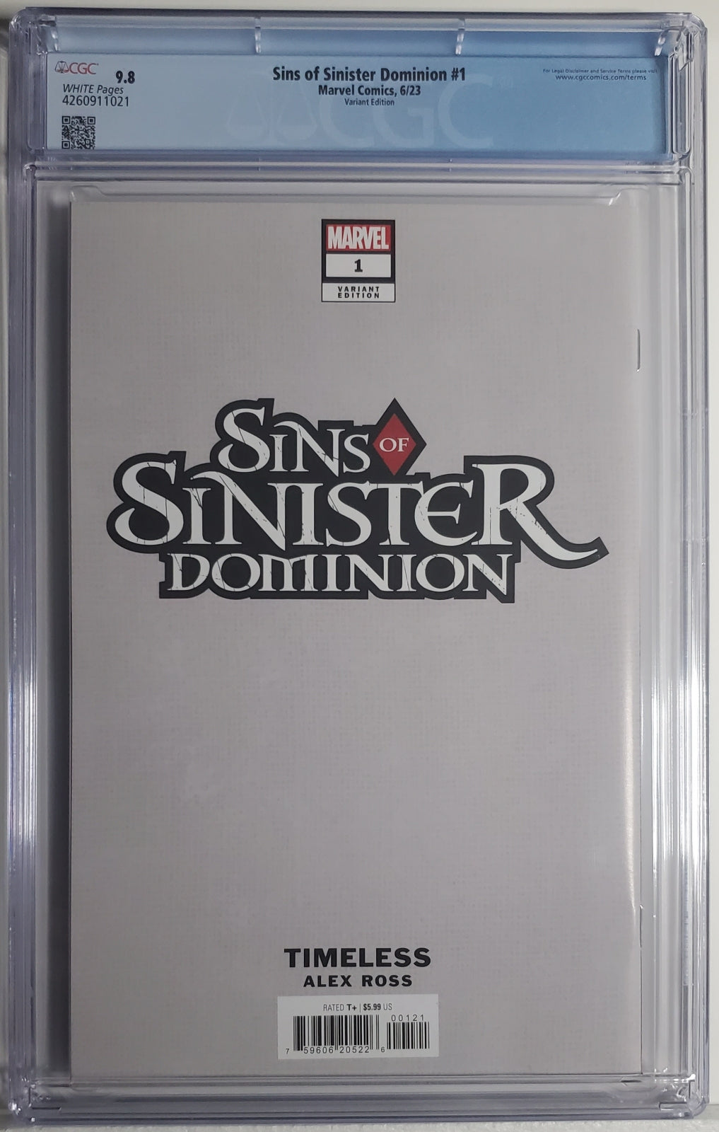 SINS OF SINISTER: DOMINION # 1 CGC 9.8 NM/MT Alex Ross Timeless Apocalypse