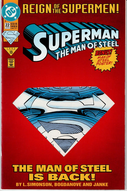 SUPERMAN: THE MAN OF STEEL # 22 NM Die-Cut Cover Variant
