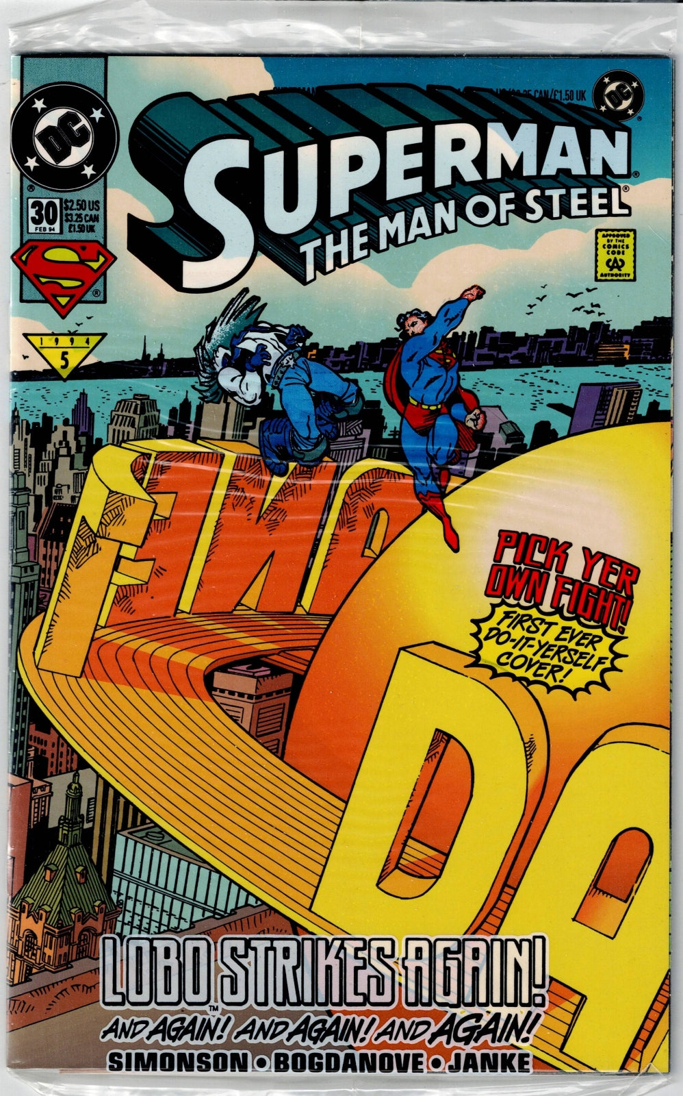 SUPERMAN: THE MAN OF STEEL # 30 NM Special Vinyl Cling Cover in Sealed Polybag