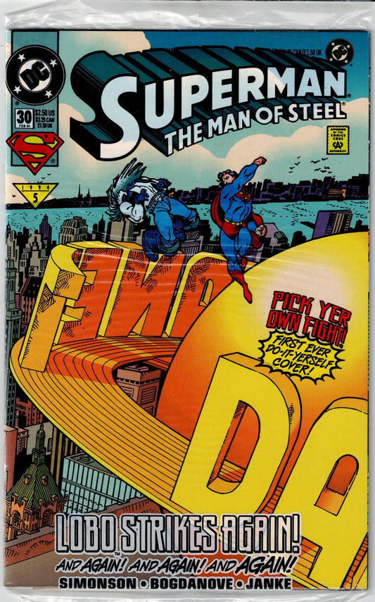 SUPERMAN: THE MAN OF STEEL # 30 NM Special Vinyl Cling Cover in Sealed Polybag