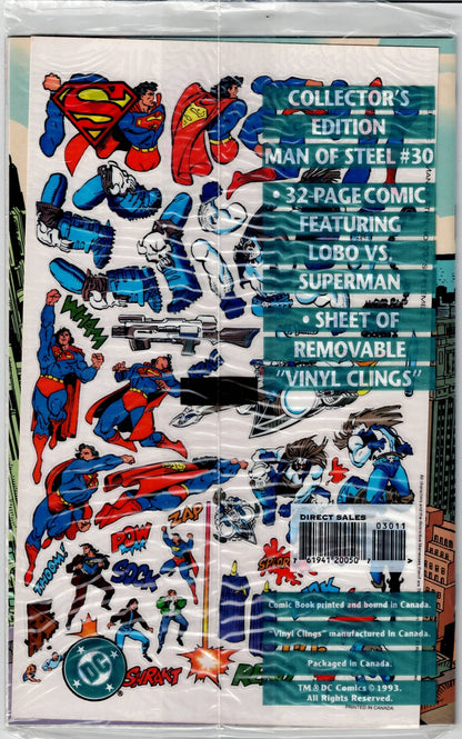 SUPERMAN: THE MAN OF STEEL # 30 NM Special Vinyl Cling Cover in Sealed Polybag