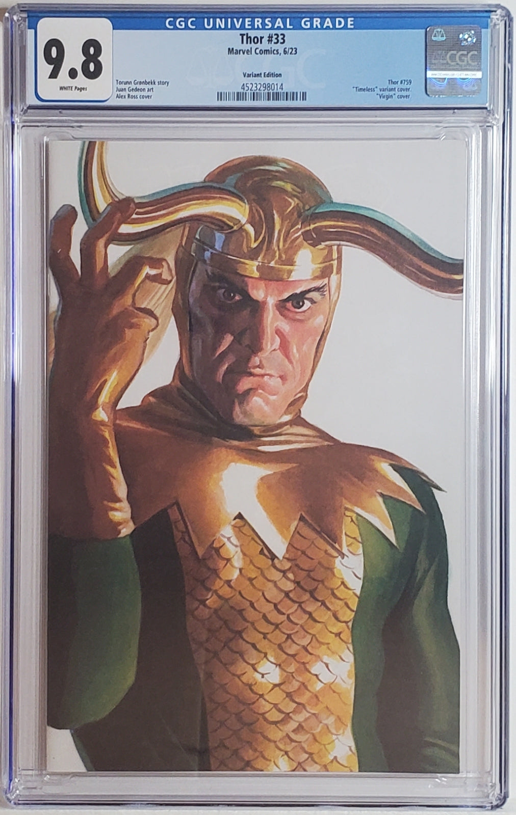 THOR (6TH SERIES) #33 CGC 9.8 NM/MT Alex Ross Timeless Loki