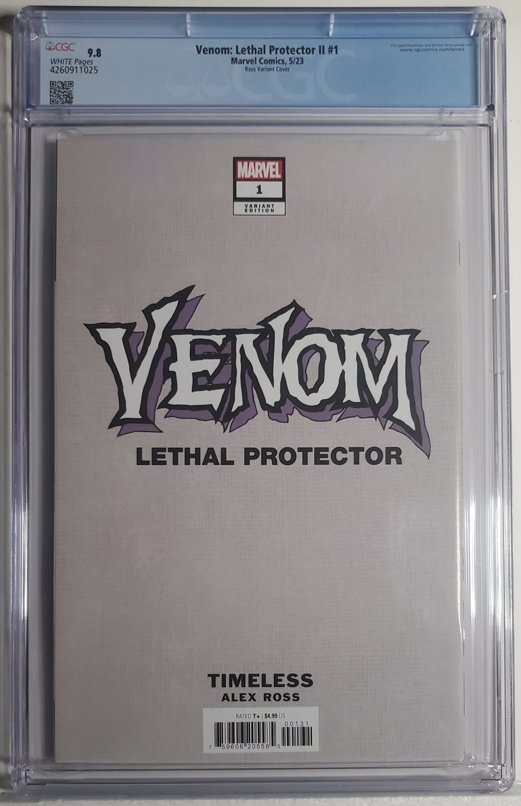 VENOM: LETHAL PROTECTOR II # 1 CGC 9.8 NM/MT Alex Ross Timeless Venom