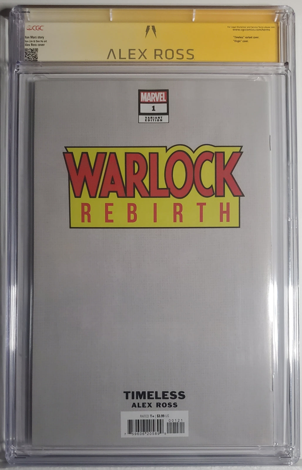 WARLOCK: REBIRTH # 1 CGC SS 9.8 NM/MT Signed by Alex Ross | Thanos