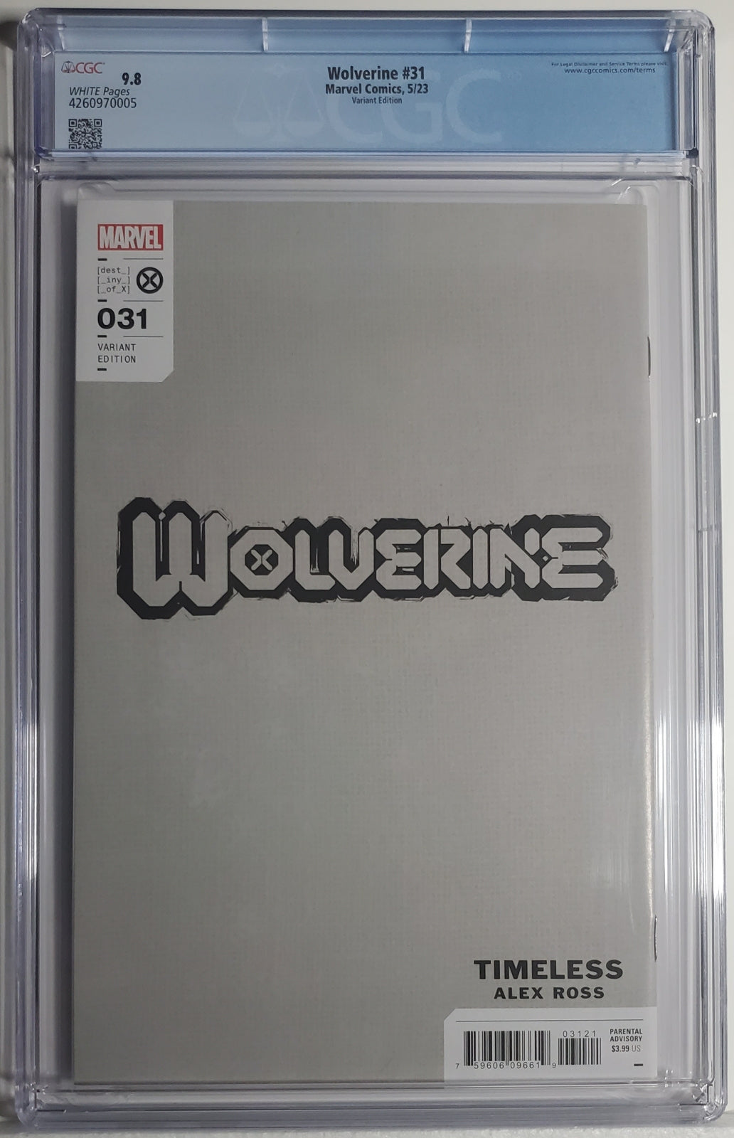 WOLVERINE (7TH SERIES) #31 CGC 9.8 NM/MT Alex Ross Timeless White Queen